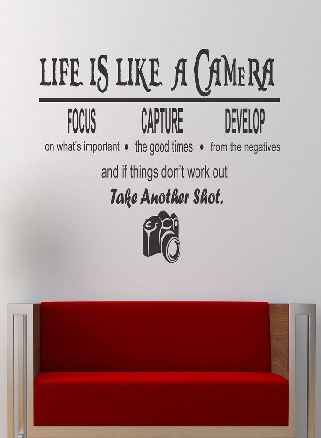 LANS WALLSTICKY Life is Like A Camera Wall Sticker for Wall Decoration - Image 1
